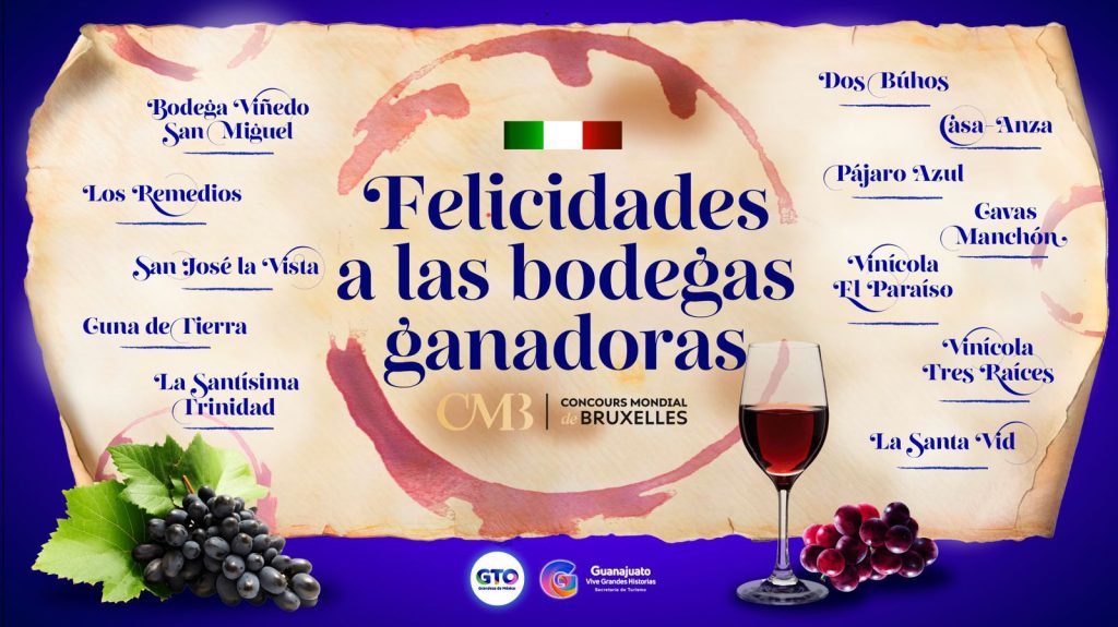 Vinos guanajuatenses se cuelgan 24 medallas en el ‘Concours Mondial de Bruxelles’