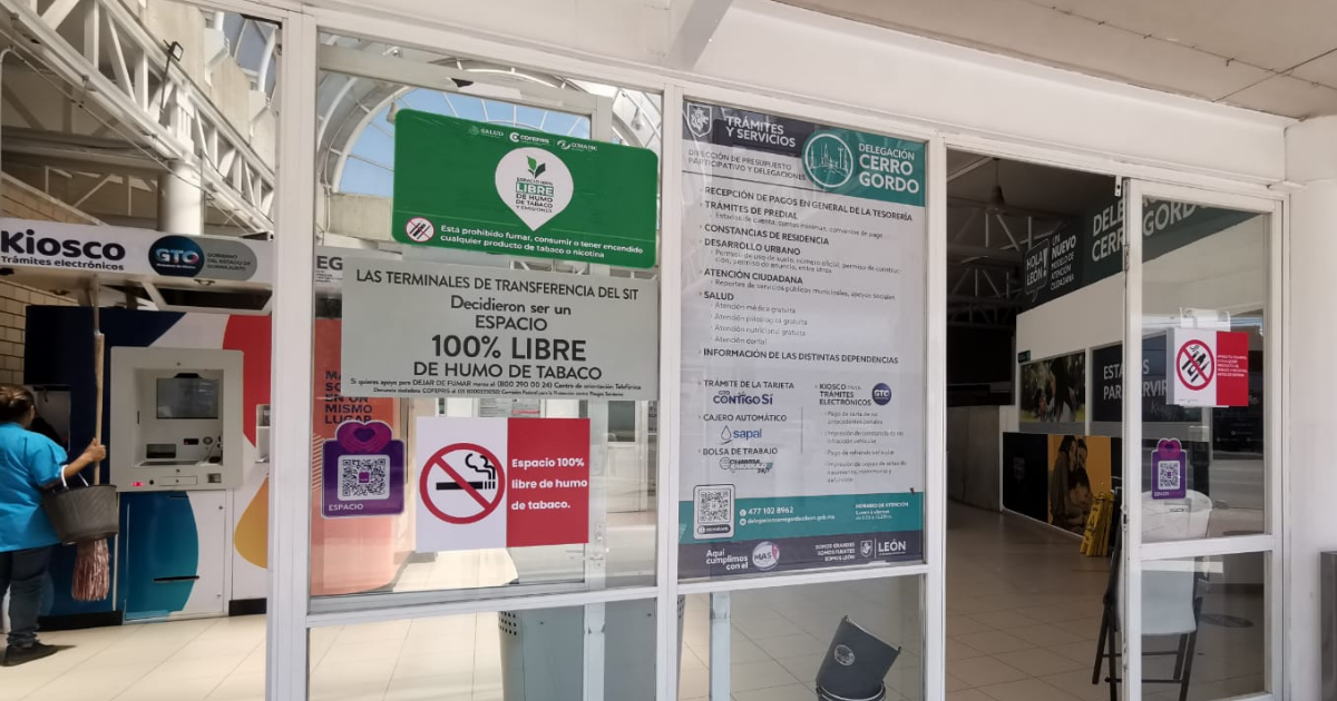 León certifica estaciones del SIT como espacios 100% libres de tabaco y emisiones