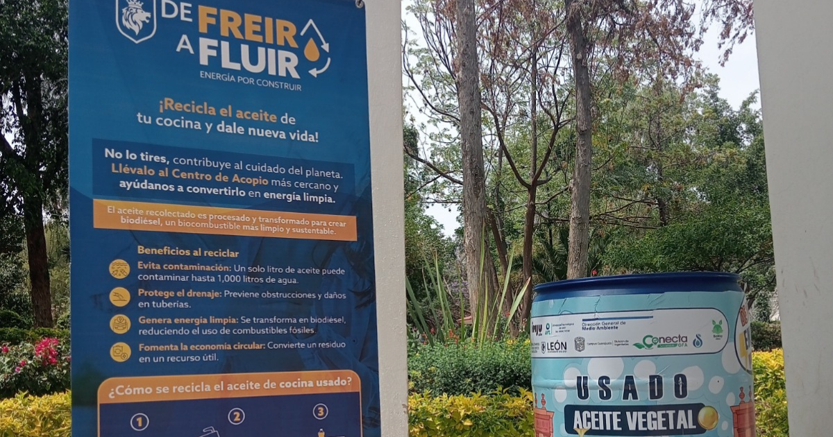 Aceite de cocina usado podrá convertirse en biodiésel gracias a campaña ambiental en León
