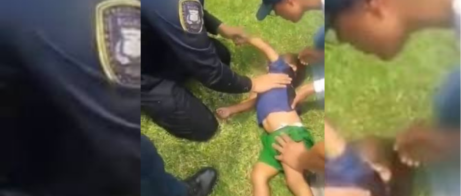Agente salva niño