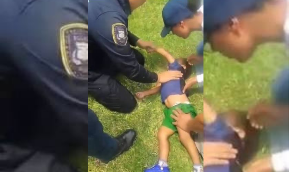 Agente salva niño