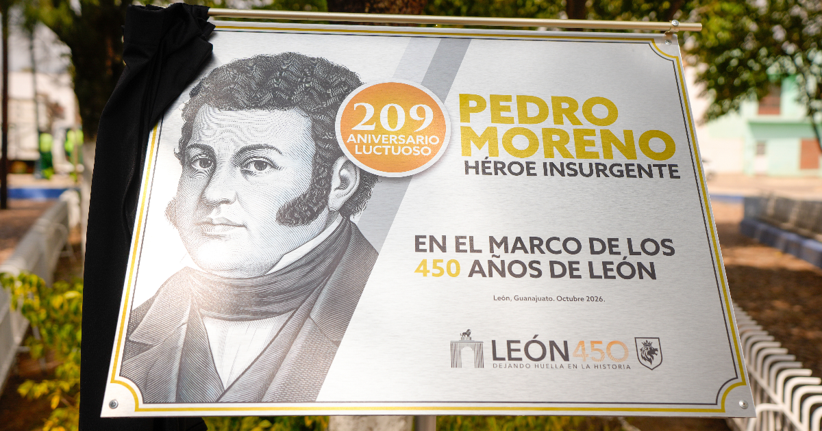 León 450 honra a Pedro Moreno con una placa conmemorativa por su lucha independentista